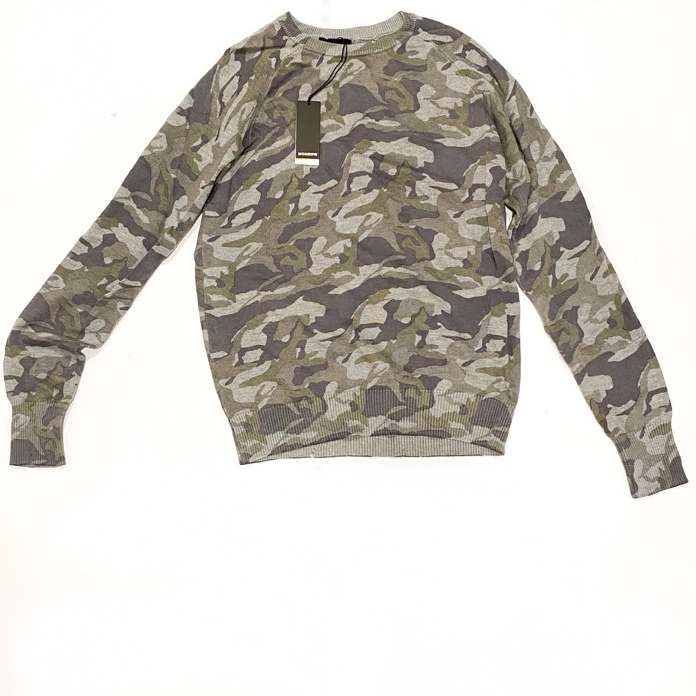 MONROW Camo Raglan Sweater